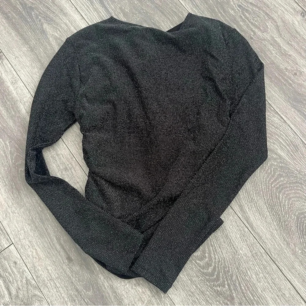 Women's All Saints Black Caelum Metallic Twist Detail Top sz2 - Picture 7 of 8